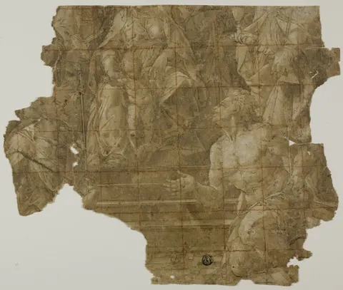 Virgin and Child with Saints (recto); Study of Arm (verso)